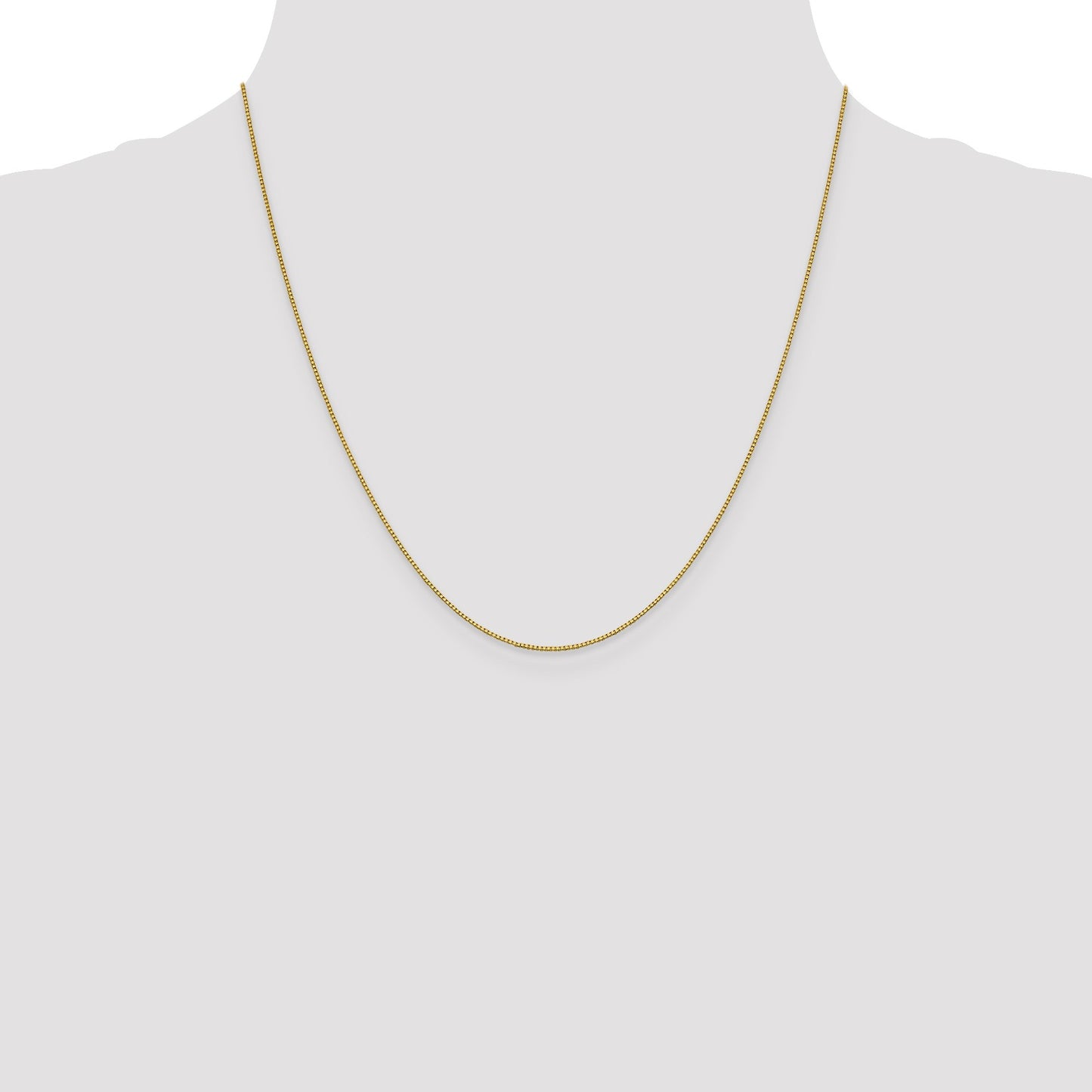 18K 20 inch .7mm Box with Lobster Clasp Chain