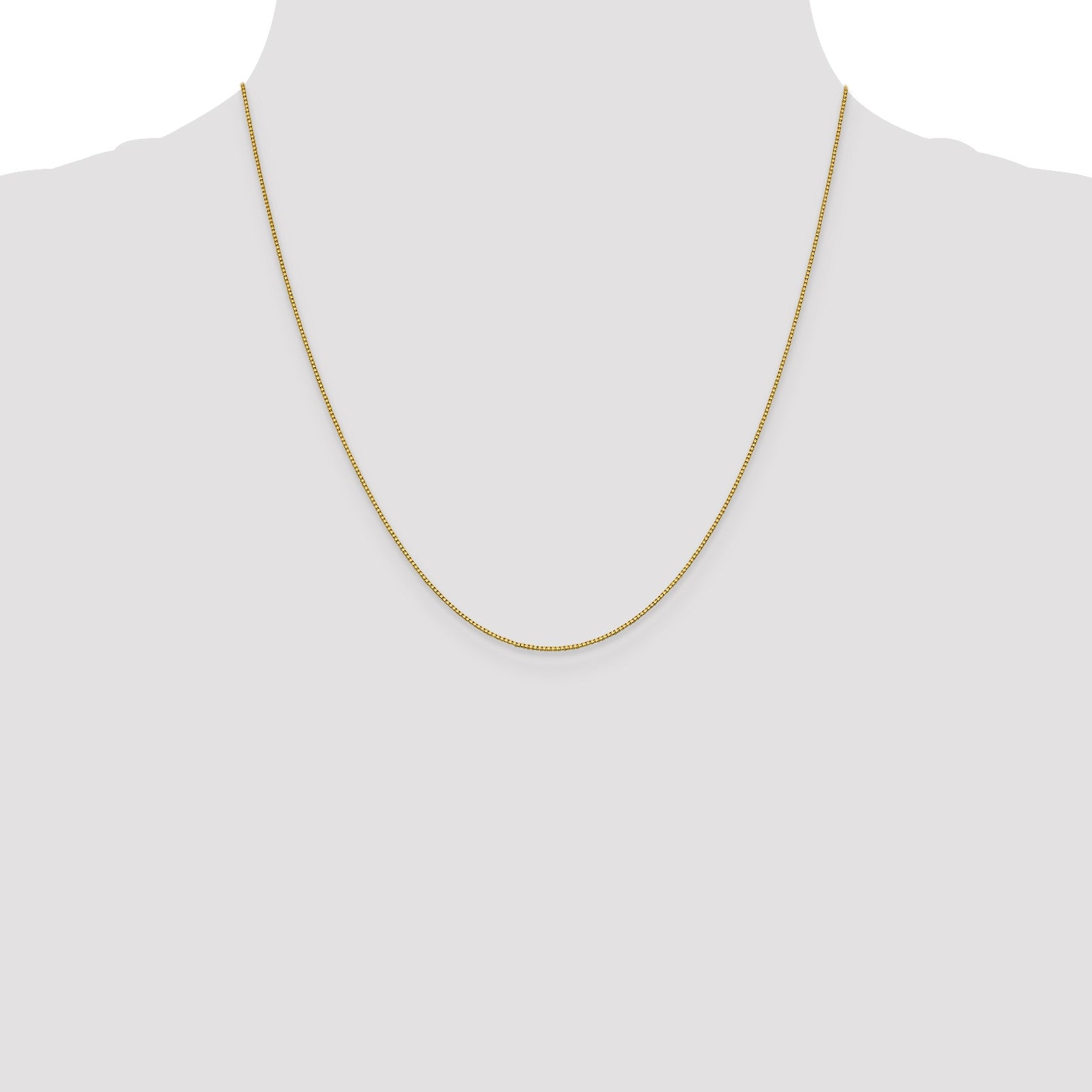 18K 20 inch .7mm Box with Lobster Clasp Chain