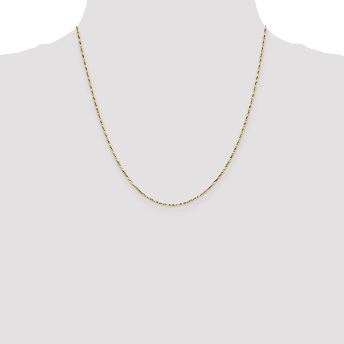 18K 20 inch .9mm Box with Lobster Clasp Chain