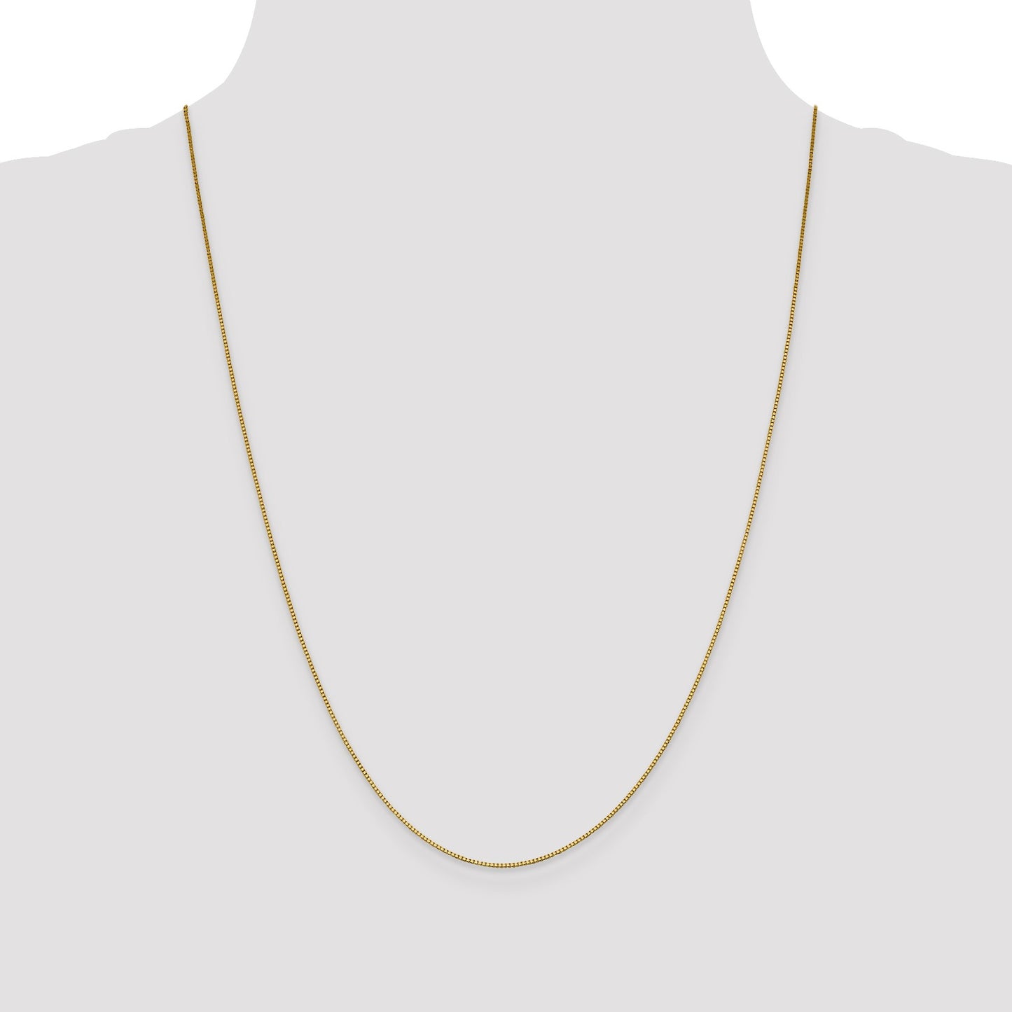 18K 24 inch .9mm Box with Lobster Clasp Chain
