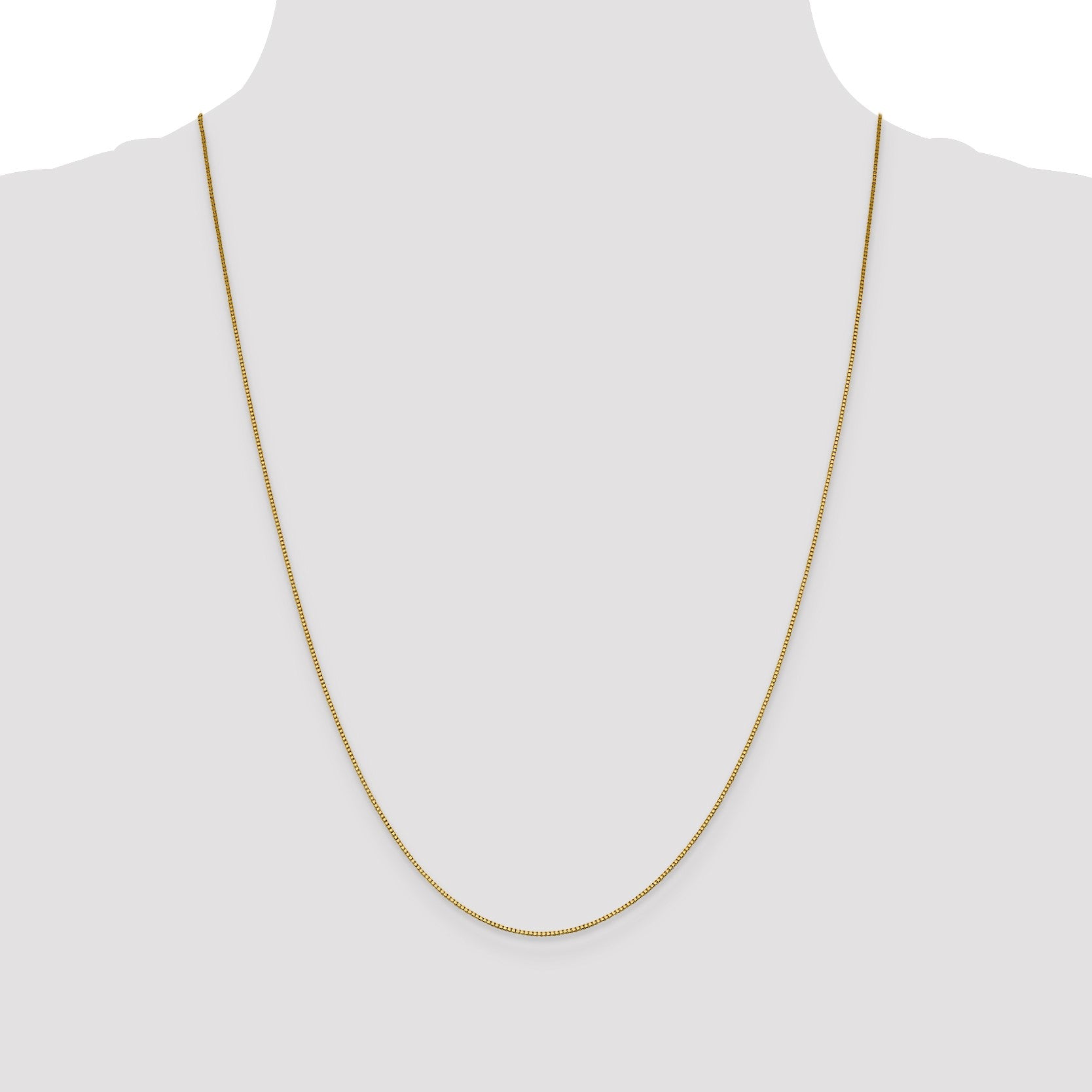 18K 24 inch .9mm Box with Lobster Clasp Chain
