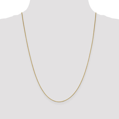 18K 24 inch .9mm Box with Lobster Clasp Chain