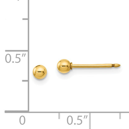 Inverness 14k 3mm Ball Post Piercing Earrings