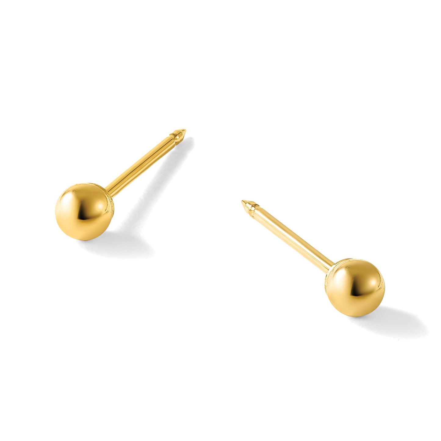 Inverness 14k Polished 3mm Ball Long Post Piercing Earrings