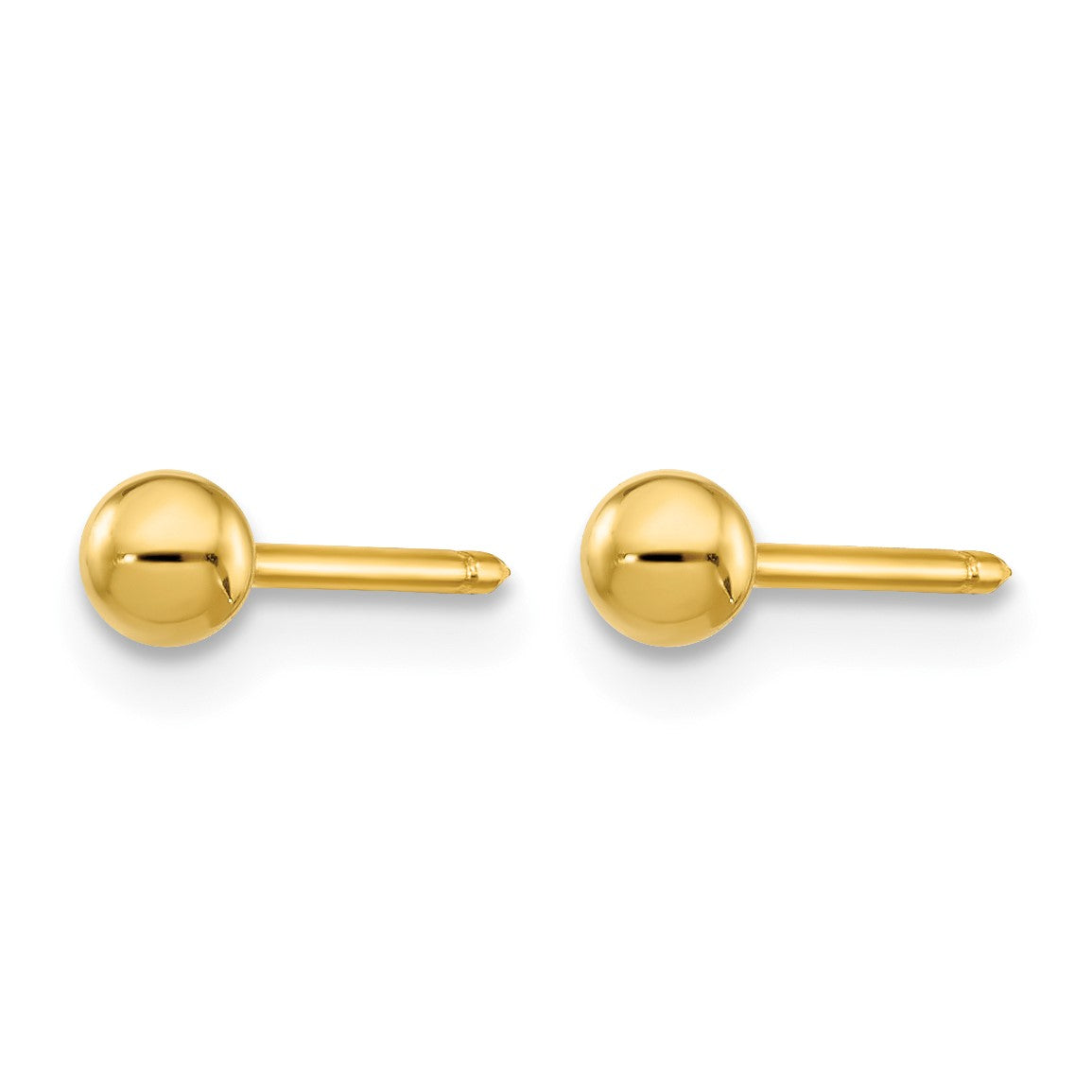 Inverness 14k Polished 3mm Ball Short Post Piercing Earrings