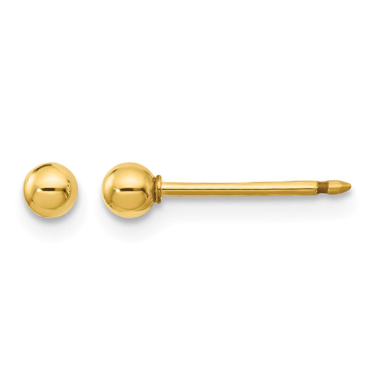 Inverness 14k 3mm Ball Post Piercing Earrings