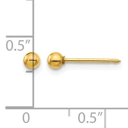 Inverness 18k 3mm Ball Post Piercing Earrings