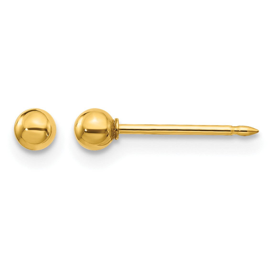 Inverness 18k 3mm Ball Post Piercing Earrings