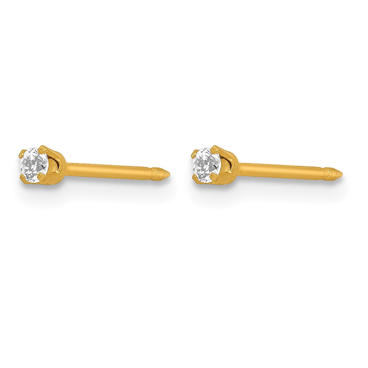 Inverness 18k 2mm CZ Post Piercing Earrings