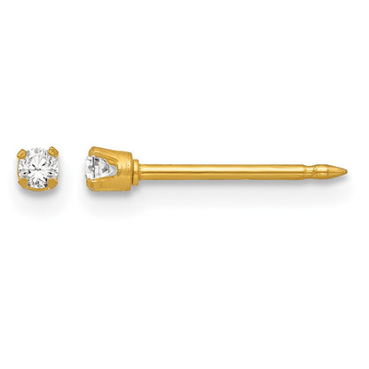 Inverness 18k 2mm CZ Post Piercing Earrings