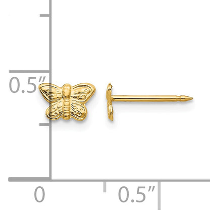 Inverness 14k 7mm Butterfly Post Piercing Earrings