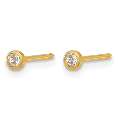 Inverness Stainless Steel 24K Gold-plated Crystal Bezel Post Piercing Earrings