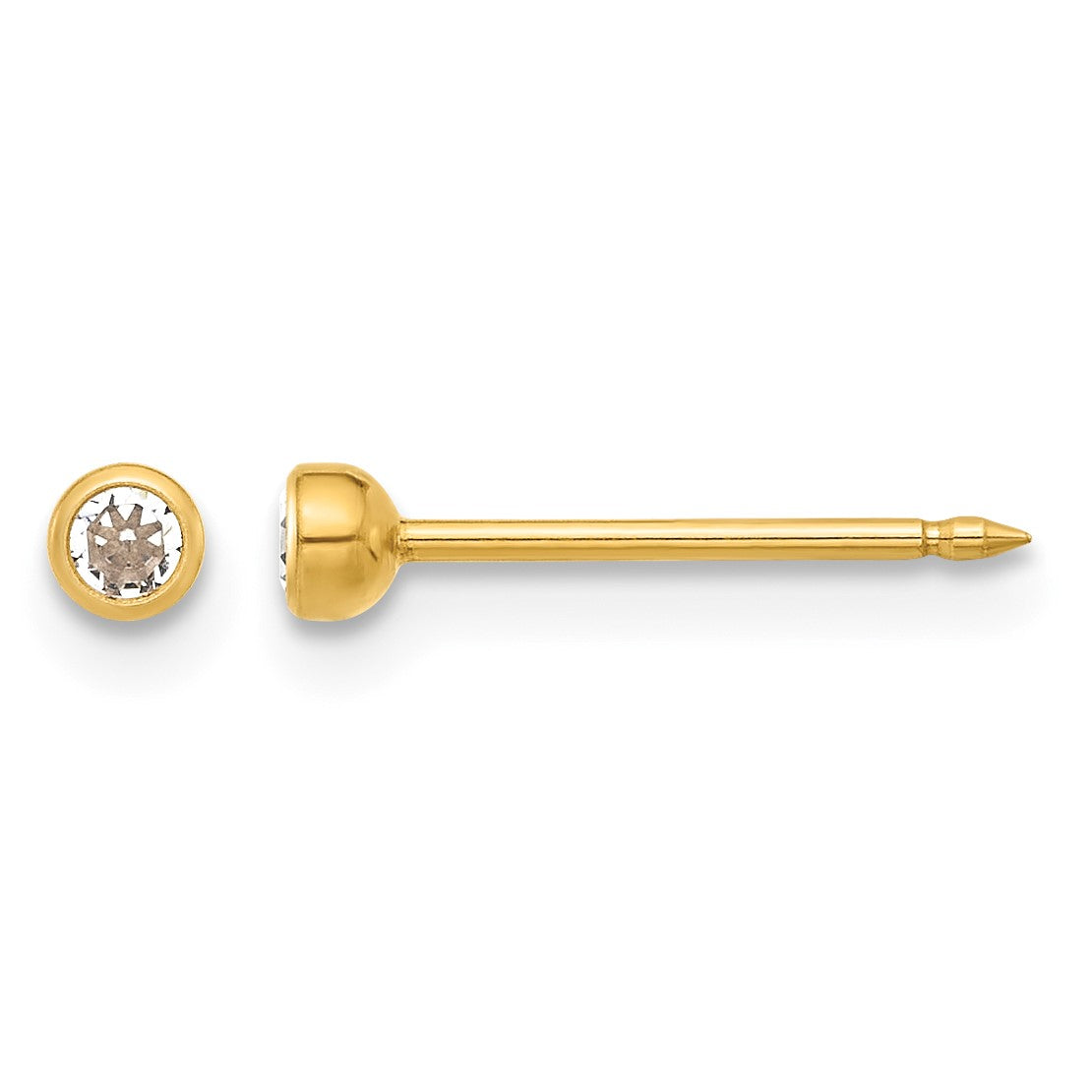 Inverness Stainless Steel 24K Gold-plated Crystal Bezel Post Piercing Earrings