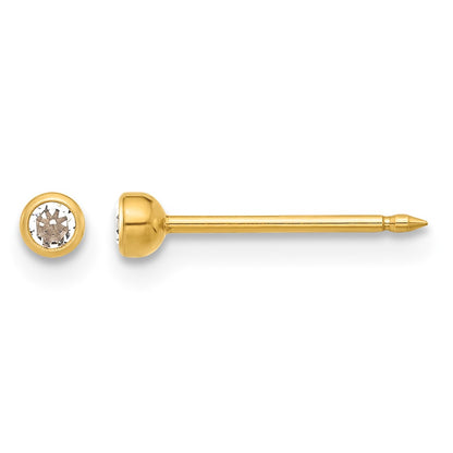 Inverness Stainless Steel 24K Gold-plated Crystal Bezel Post Piercing Earrings