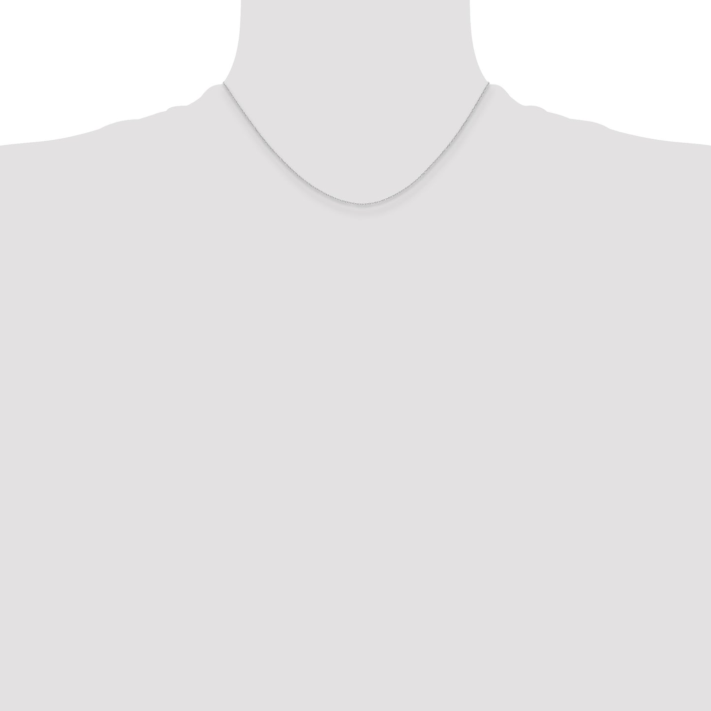 14k White Gold .4 mm Carded Cable Rope Chain
