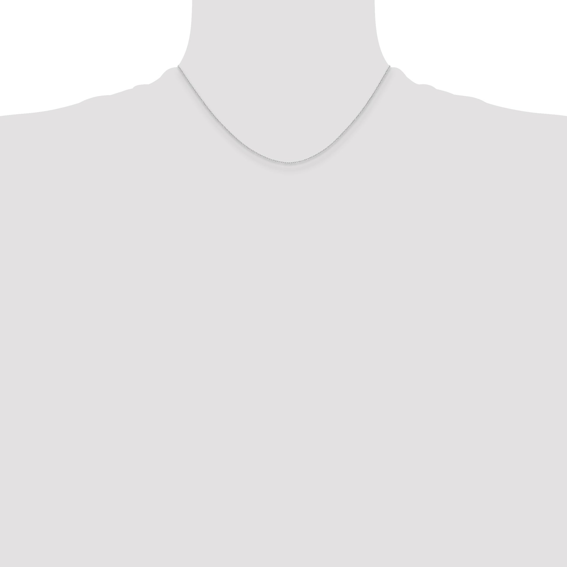 14k White Gold .4 mm Carded Cable Rope Chain