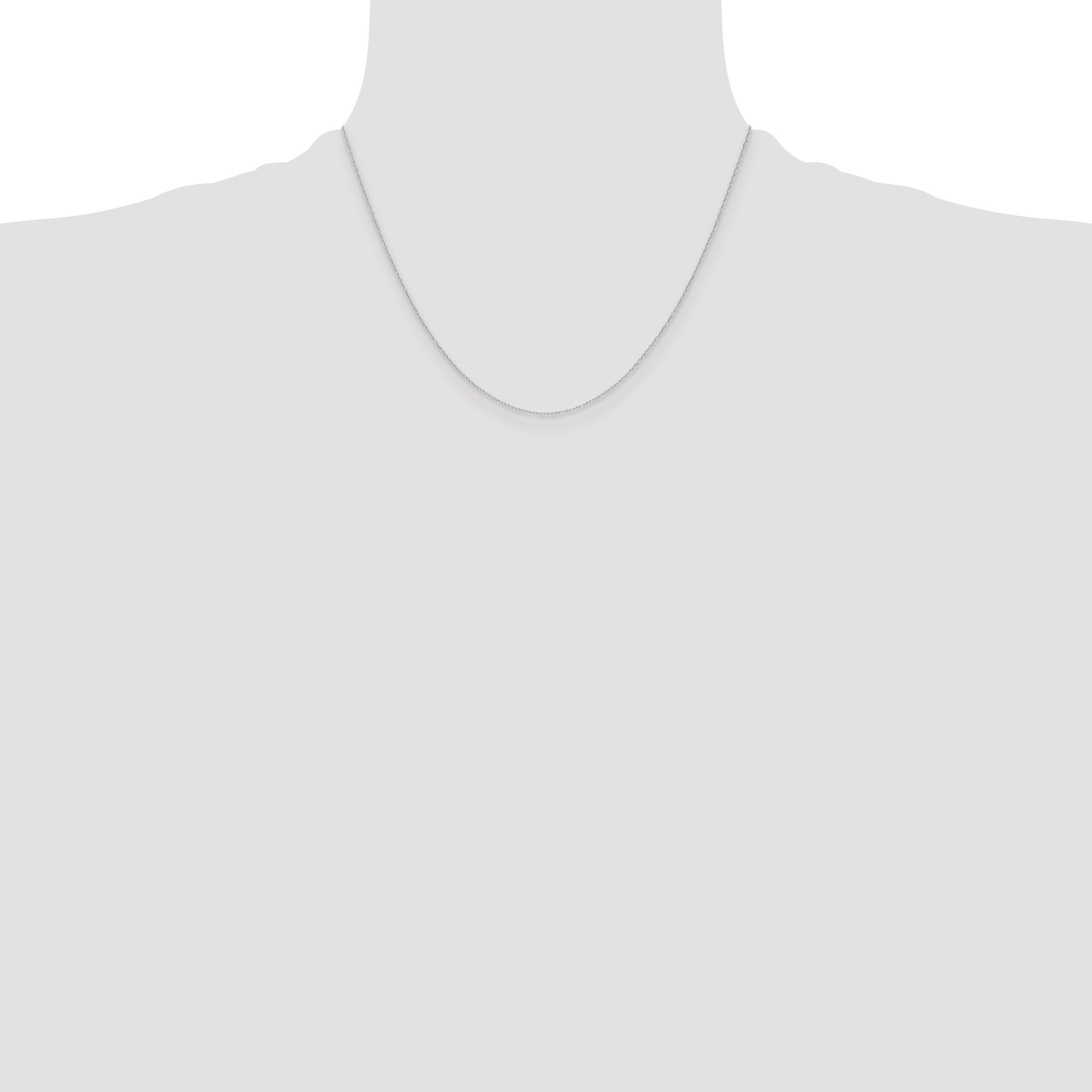 14k White Gold .4 mm Carded Cable Rope Chain