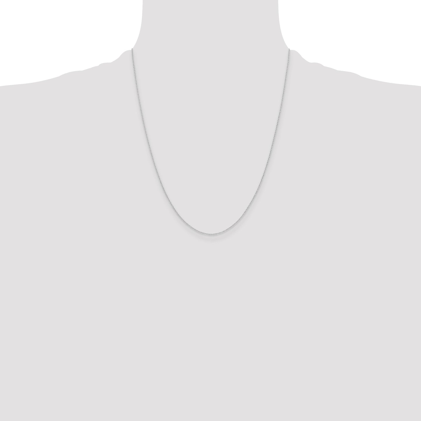 14k White Gold .4 mm Carded Cable Rope Chain