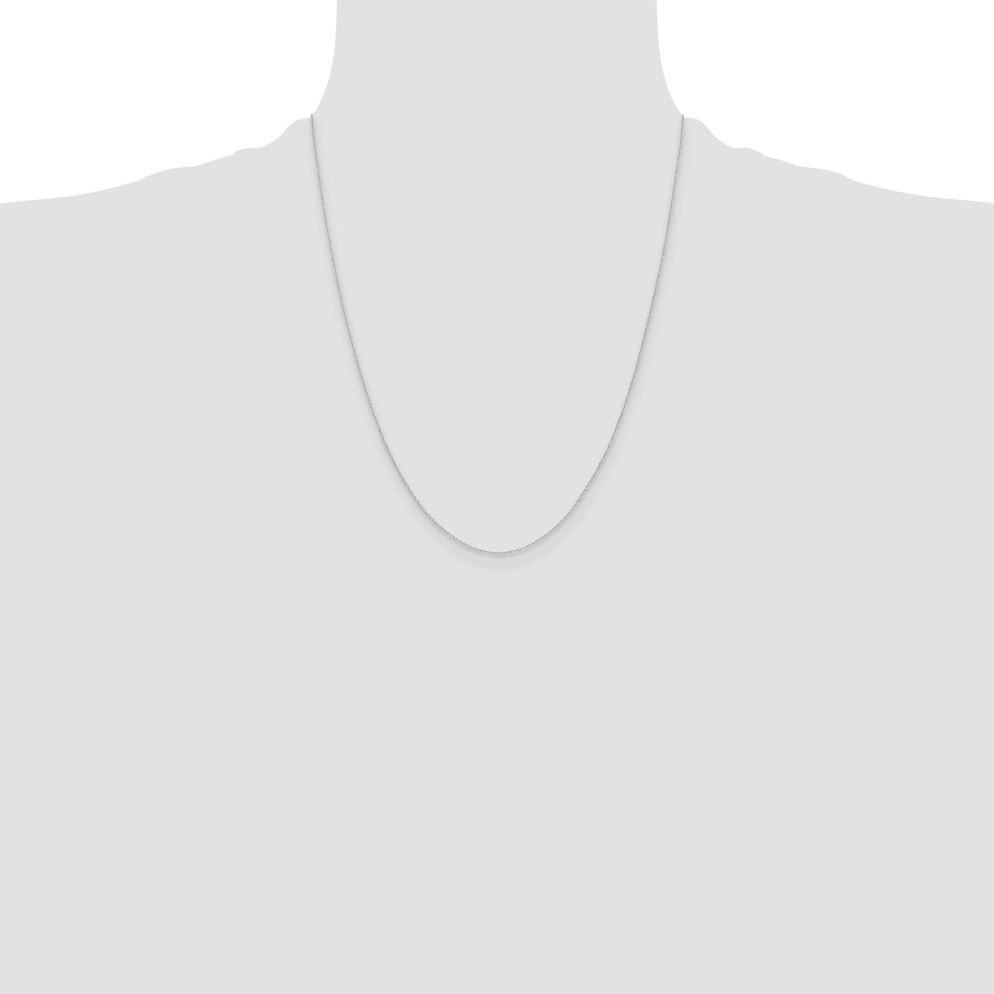 14k White Gold .4 mm Carded Cable Rope Chain