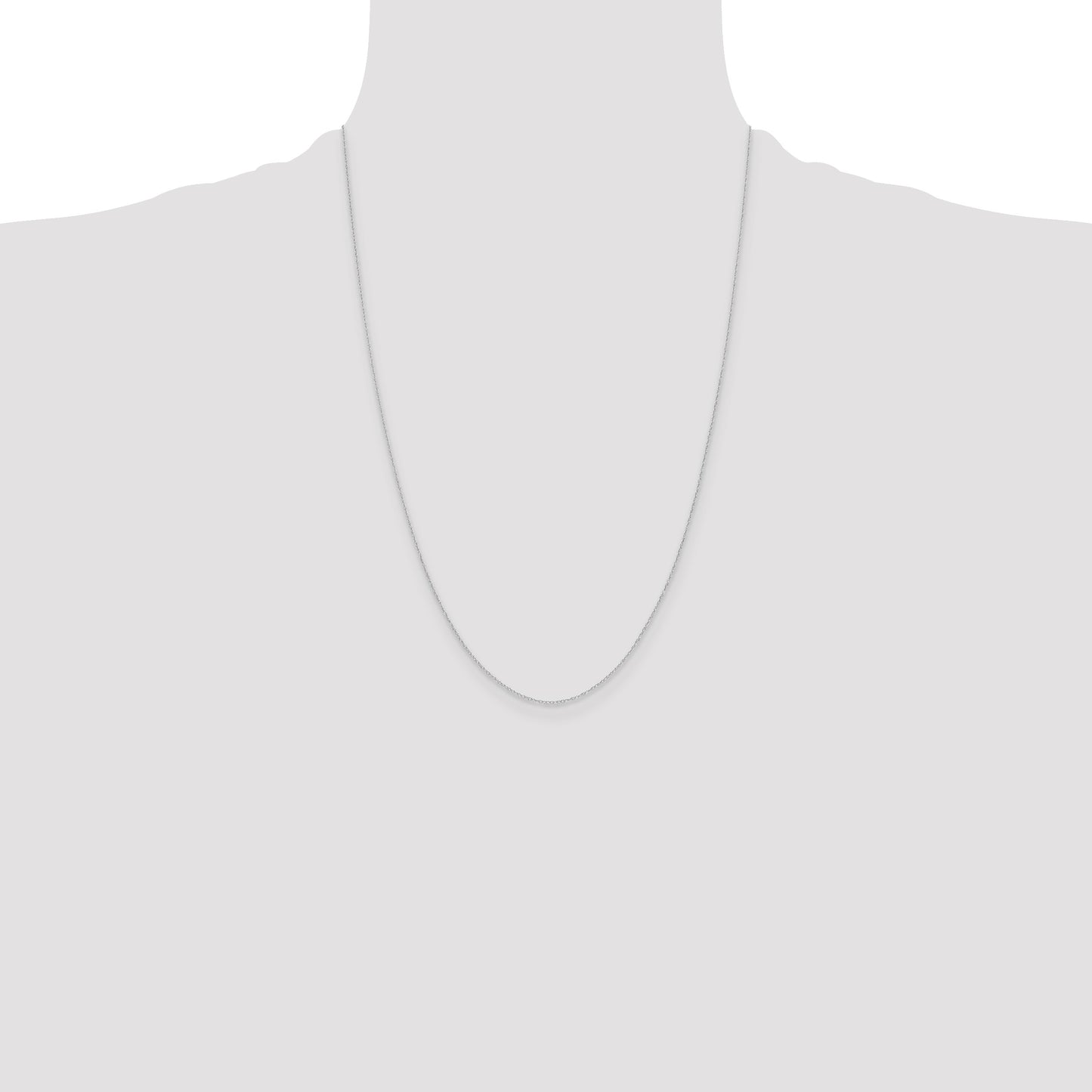 14k White Gold .4 mm Carded Cable Rope Chain