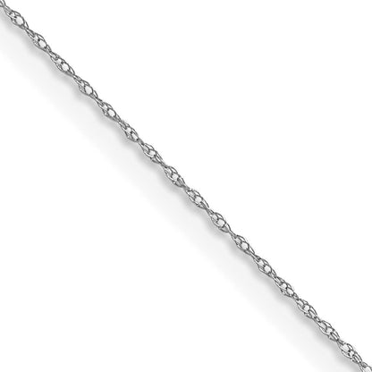 14k White Gold .4 mm Carded Cable Rope Chain