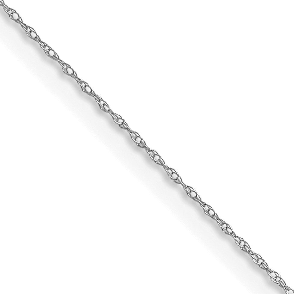 14k White Gold .4 mm Carded Cable Rope Chain