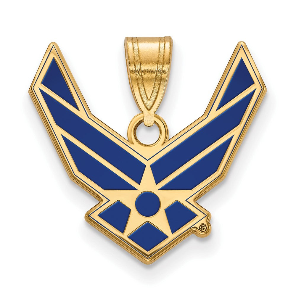 14k Gold LogoArt U.S. Air Force Large Enamel Pendant