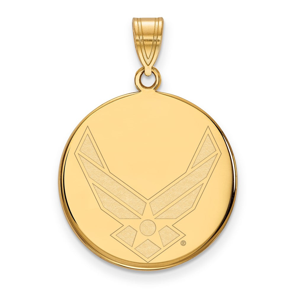 14k Gold LogoArt U.S. Air Force Large Disc Pendant