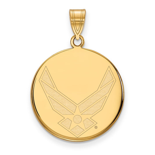 14k Gold LogoArt U.S. Air Force Large Disc Pendant