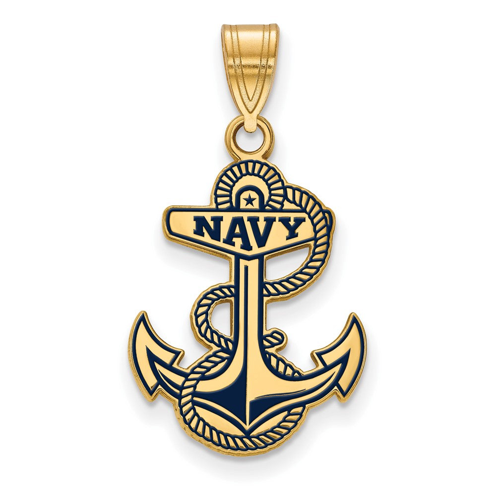 14k Gold LogoArt US Naval Academy Lg Enamel Pendant