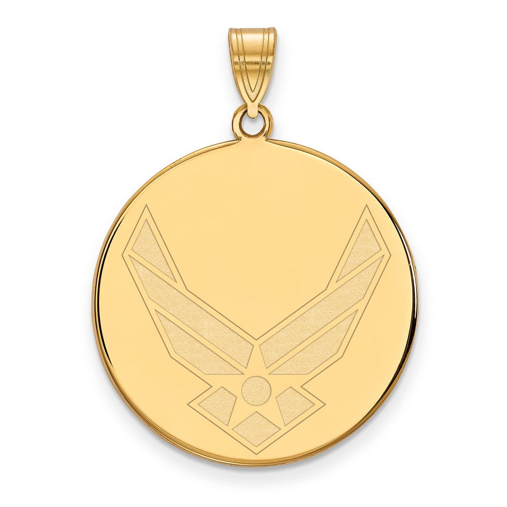 14k Gold LogoArt U.S. Air Force XL Disc Pendant