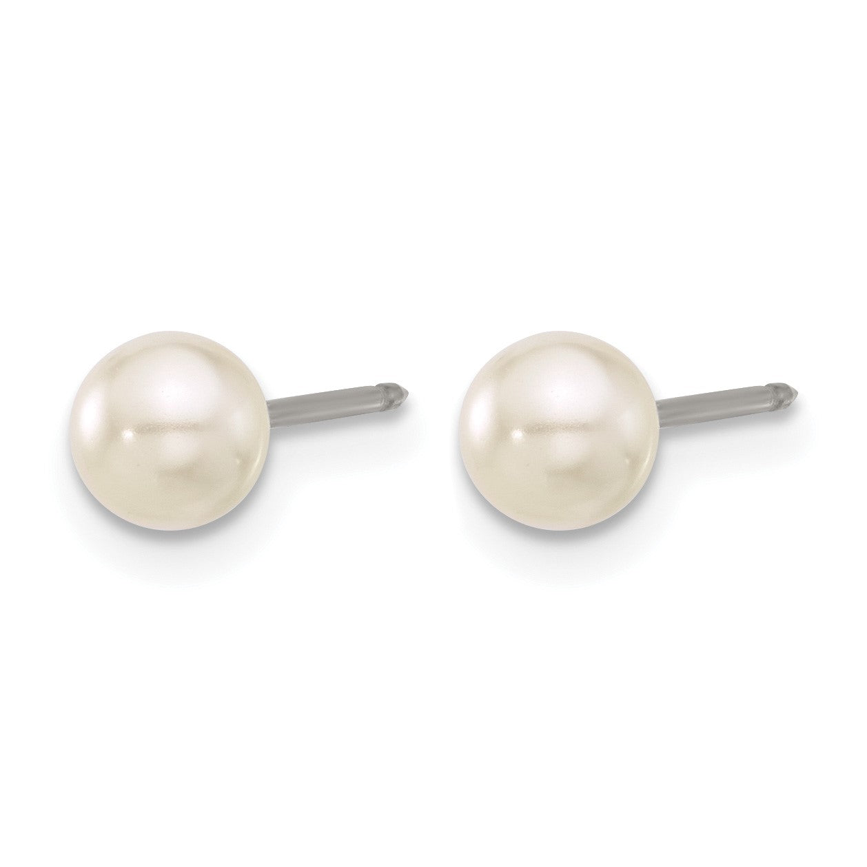 Inverness Titanium 5mm Glass Pearl Post Piercing Earrings
