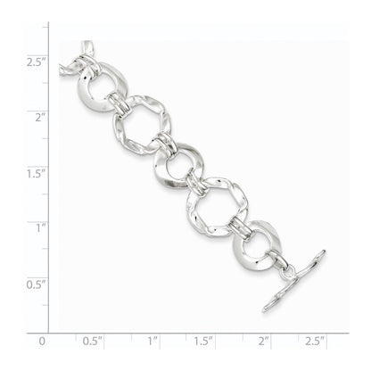 Sterling Silver Fancy Circle Link Bracelet