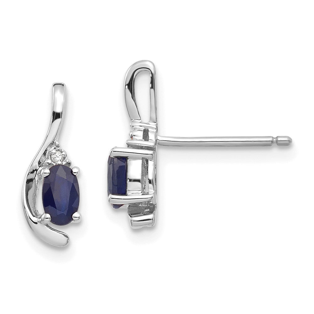 14k White Gold Sapphire and Diamond Earrings