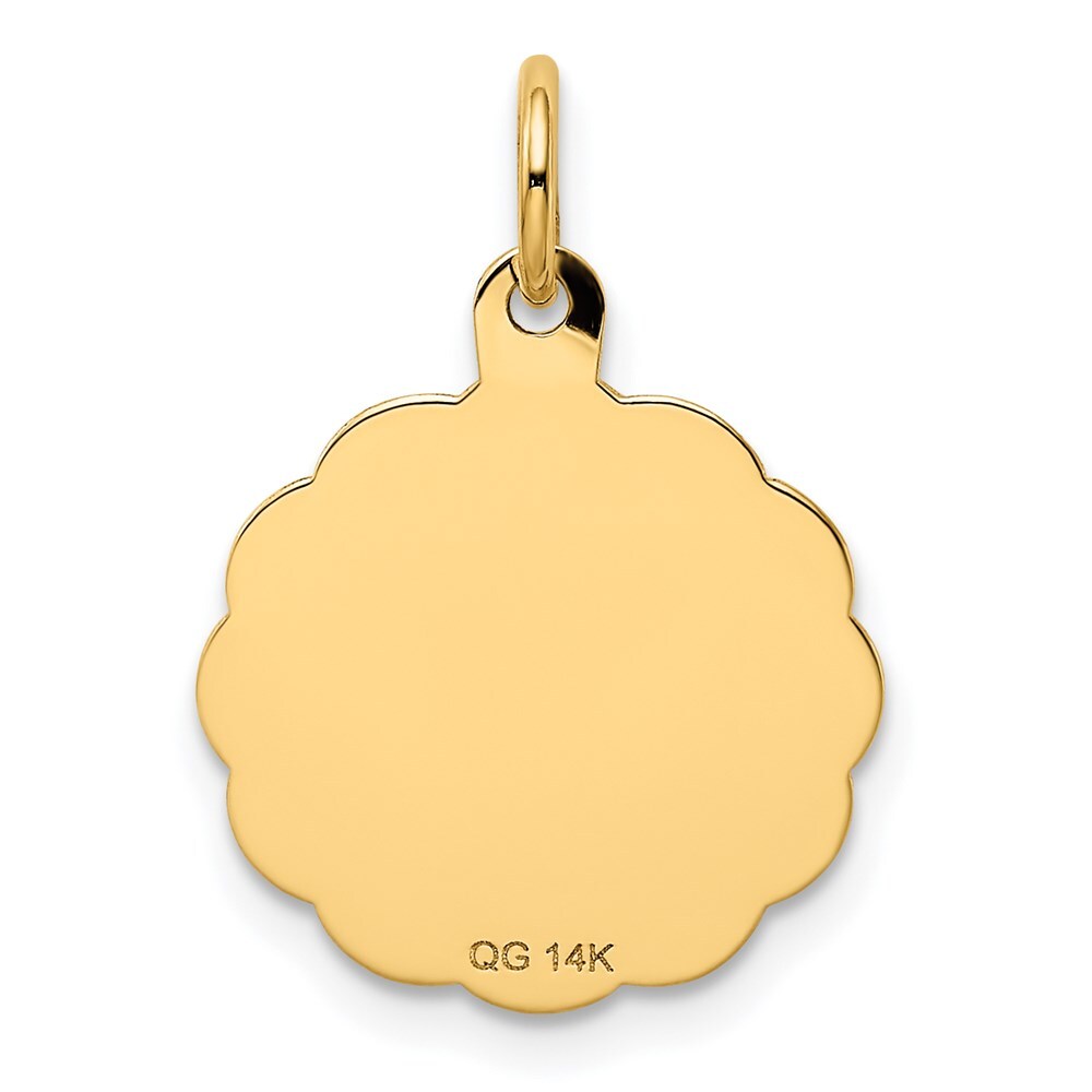 14k Yellow Gold YOU ARE ALWAYS IN MY HEART Disc Charm Pendant for Women