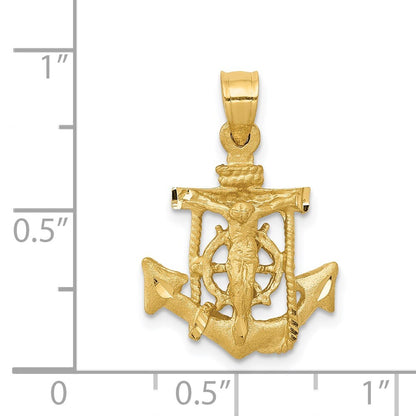 14k Yellow Gold Mariners Cross Pendant for Women