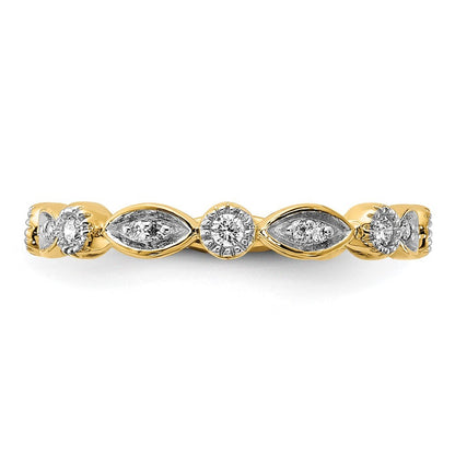 14K Yellow Gold Diamond Fancy Band Size 7