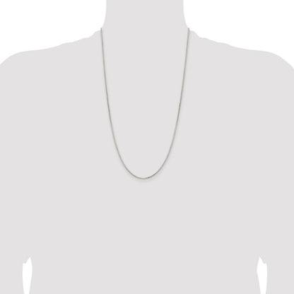 Sterling Silver Rhodium-plated 1.5mm Diamond-cut Round Box Chain