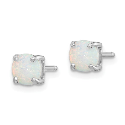Sterling Silver Polished Pink Blue 6mm Created Opal Stud Earrings 3 Pair Set