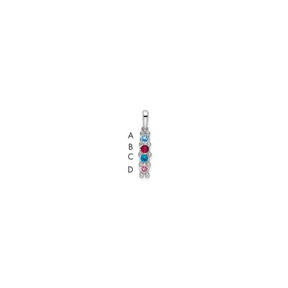 14k White Gold Family Jewelry Diamond Semi-Set Pendant for Women