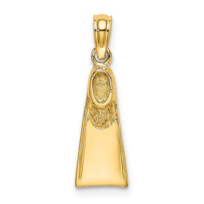 14k Yellow Gold Scuba Flipper Charm Pendant for Women