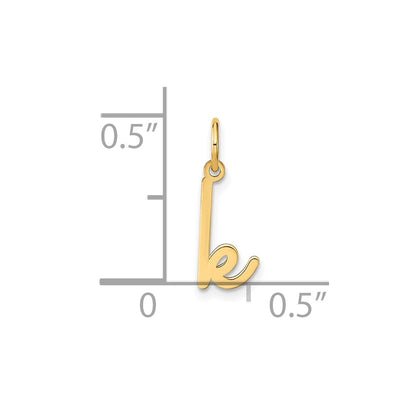 14k Yellow Gold Lower case Letter K Initial Charm Pendant for Women