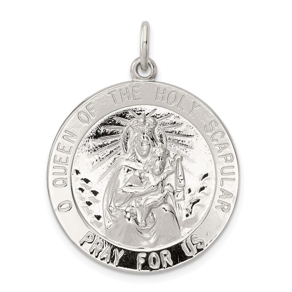 Sterling Silver Queen of the Holy Scapular Medal Pendant