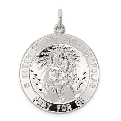 Sterling Silver Queen of the Holy Scapular Medal Pendant