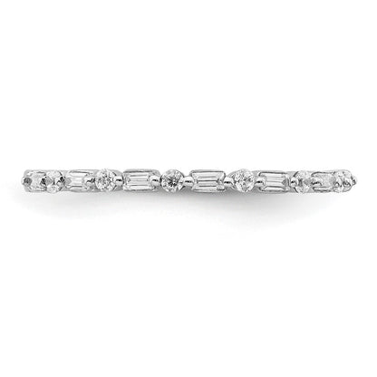 14k White Gold Fancy Diamond Band Size 7