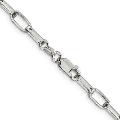 Sterling Silver 5mm Elongated Open Link Chain Necklace