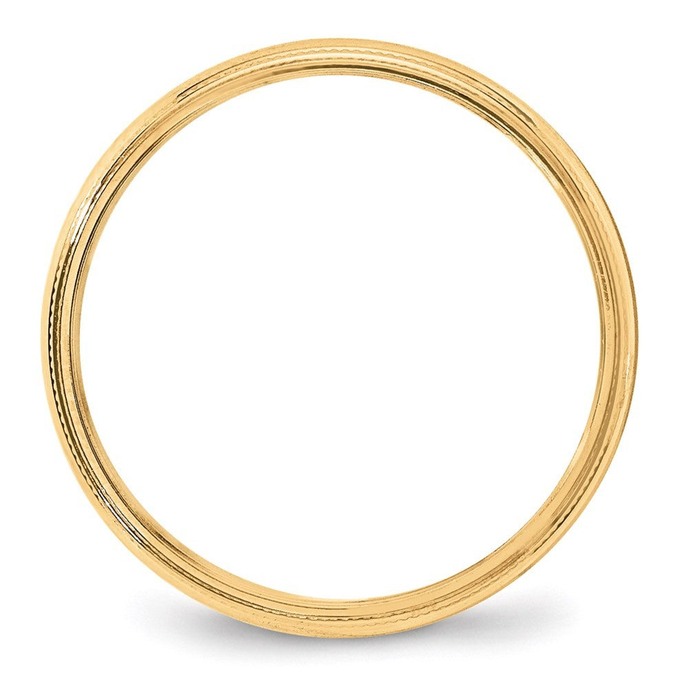 14k Yellow Gold 4mm Lightweight Milgrain Half Round Wedding Band Ring Size 11