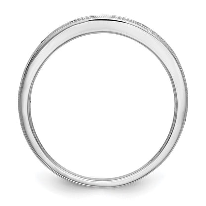14k White Gold Ruby Complete Channel Band Size 7