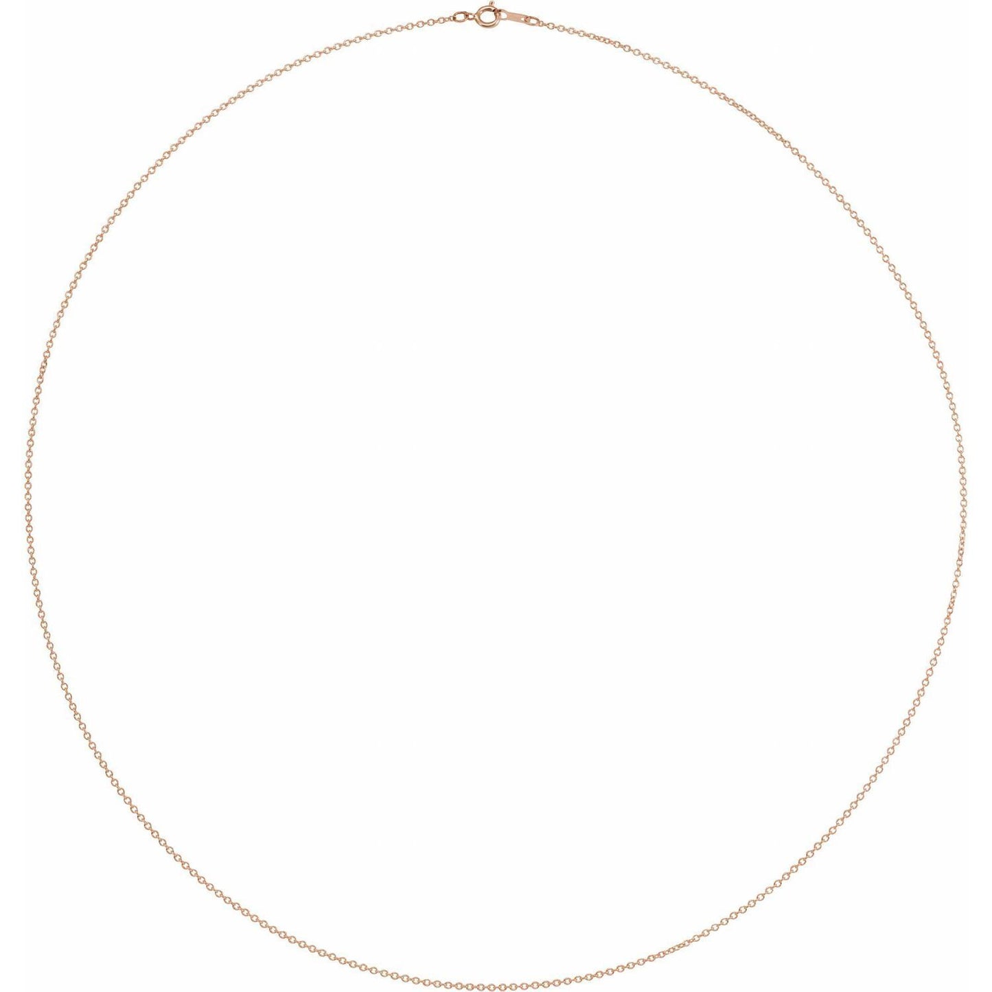 10k Rose Gold 1 mm Cable 16" Chain Necklace Fine Gift for Women