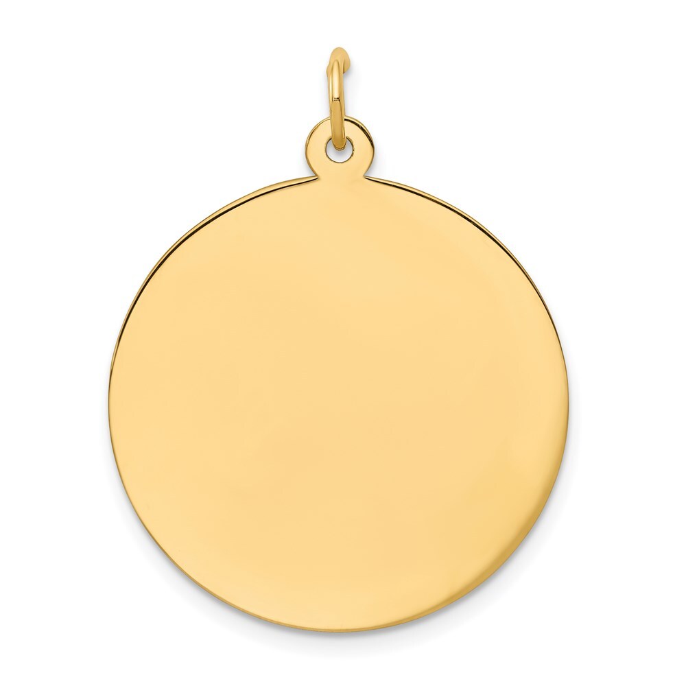 14k Yellow Gold Plain .013 Gauge Circular Engravable Disc Charm Pendant